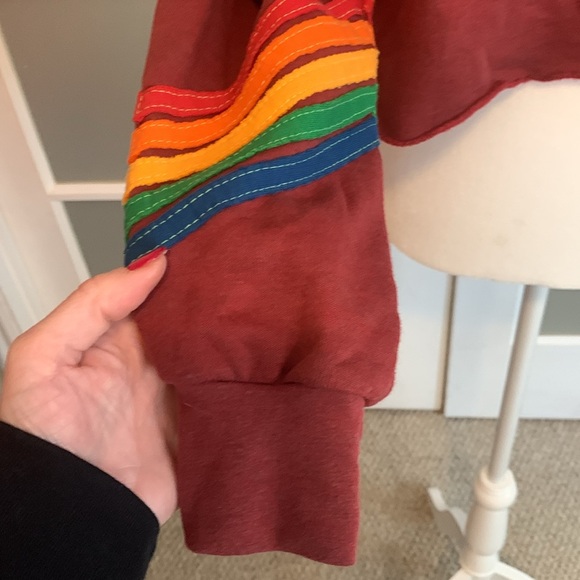 Aviator Nation Bolt 5 chevron cropped crew sweatshirt-size Medium - Picture 6 of 12